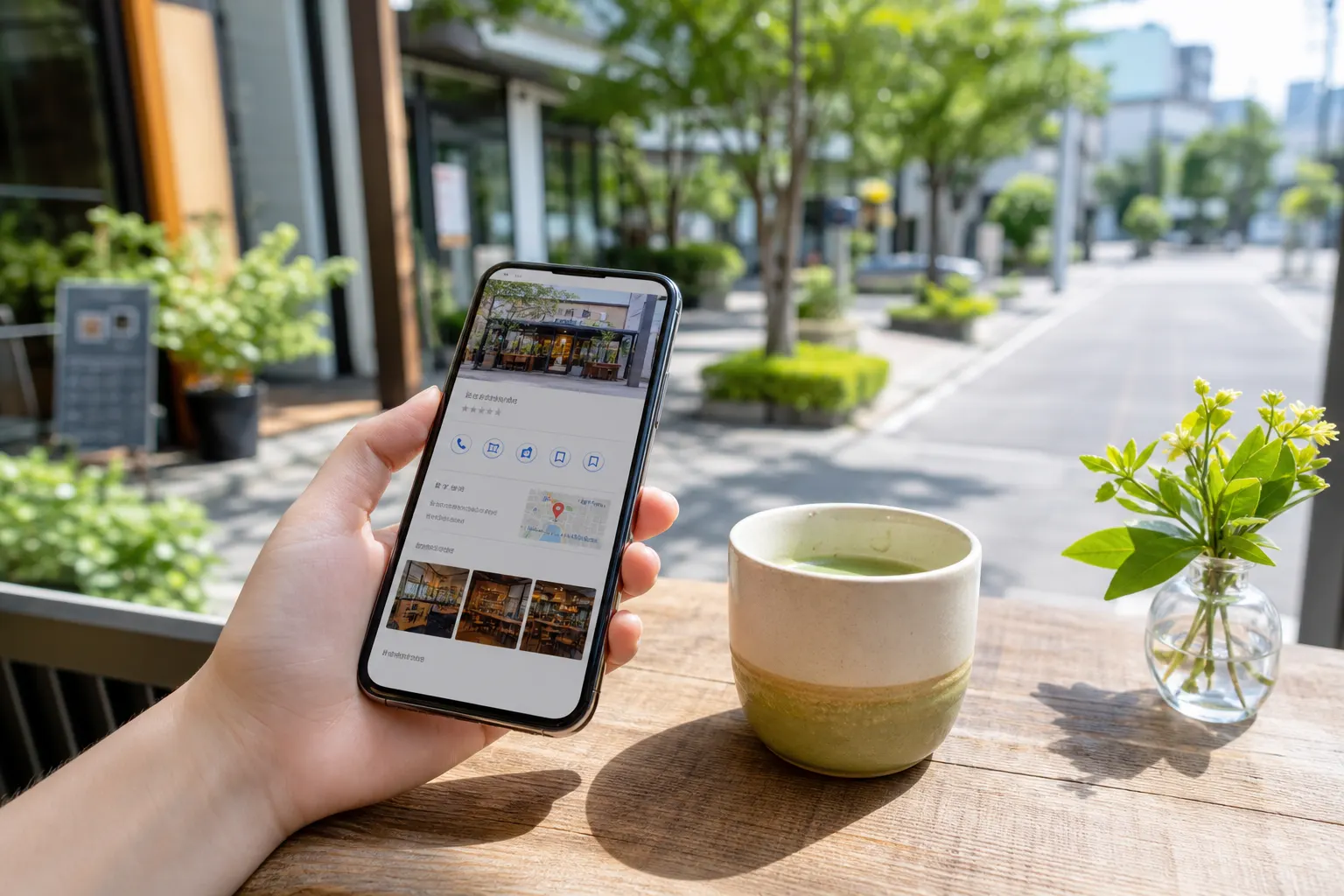 柏市・松戸市エリアでスマホの店舗情報を確認するイメージ