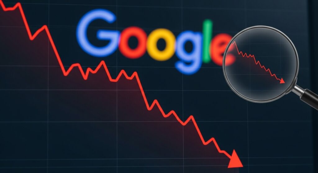 Googleの検索順位が下がるイメージ