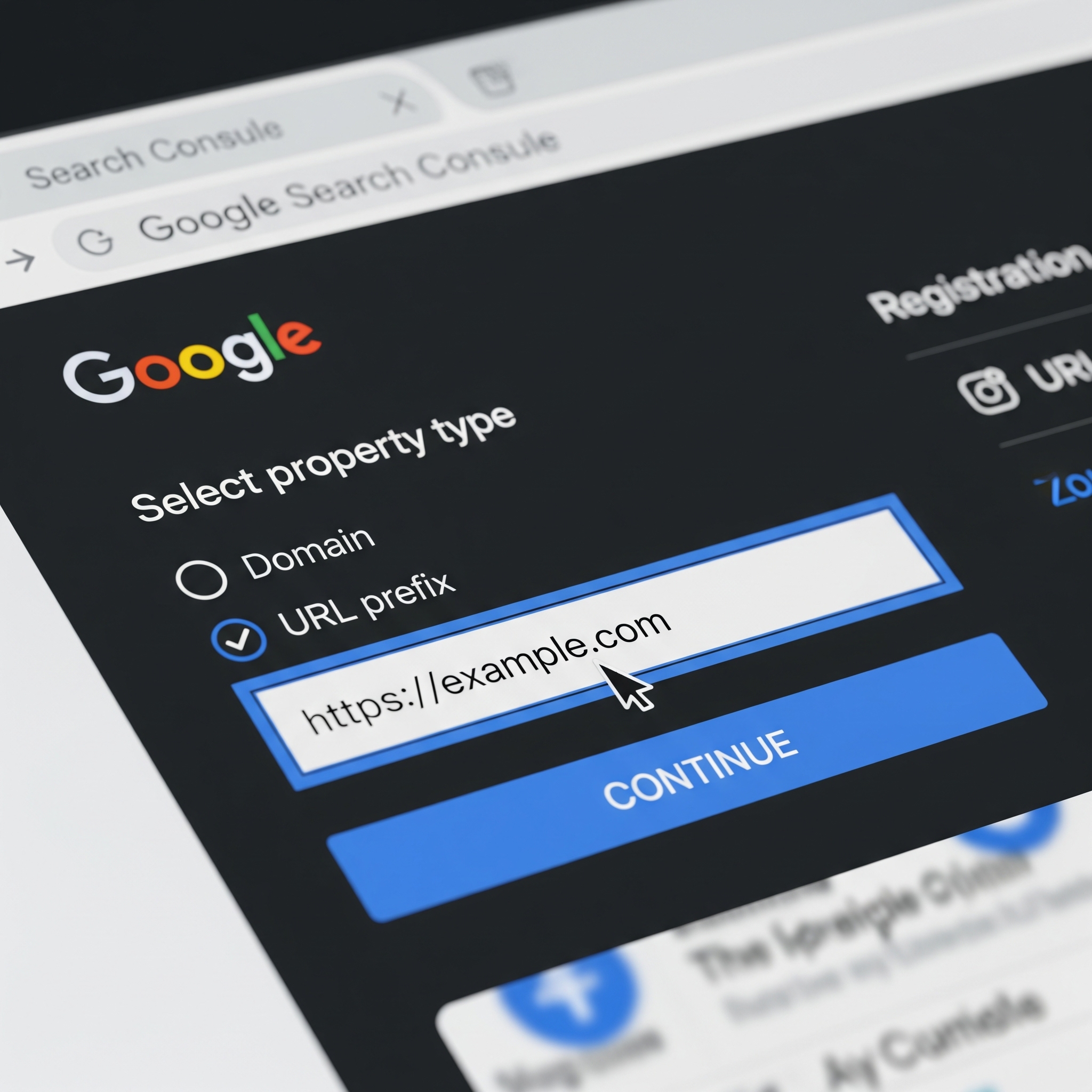 RLプレフィックスでWebサイトを登録する方法