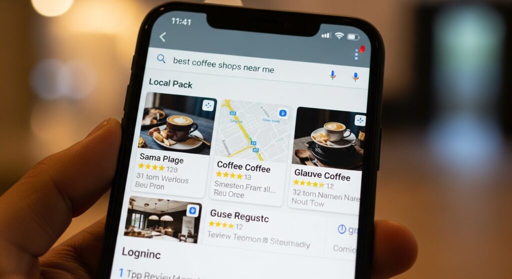 スマホで表示されているGoogleの検索画面