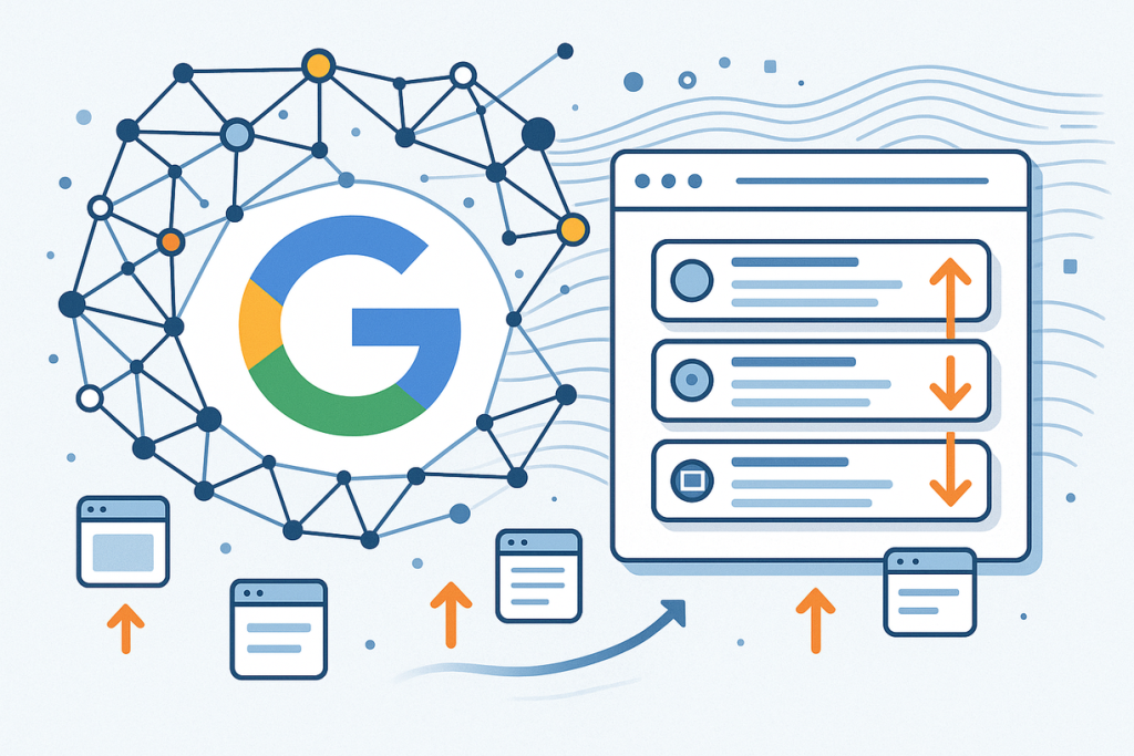 Googleコアアルゴリズムアップデートのイメージ図