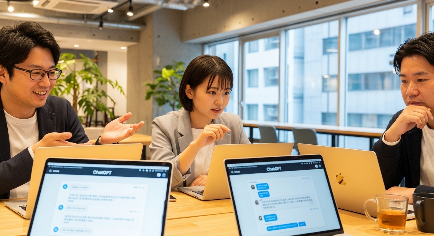 ChatGPTの検索結果を考えているエンジニア